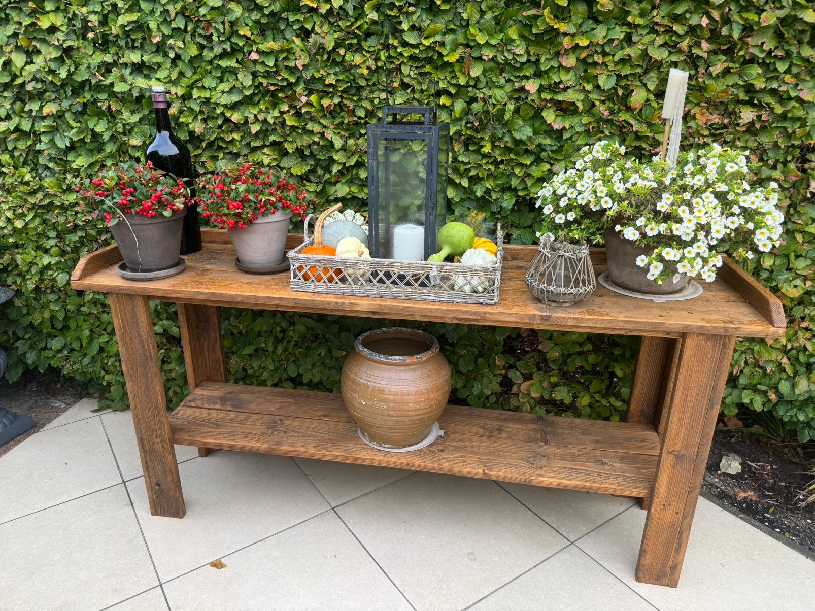 Sidetable buiten 2 meter lang x50 cm breed, Tuin en Terras, Ophalen, Zo goed als nieuw, Rechthoekig, Hout