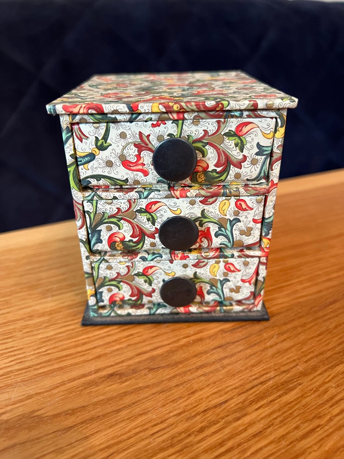Decoratief Mini juwelendoosje met Bloemenprint, Antiek en Kunst, Ophalen of Verzenden
