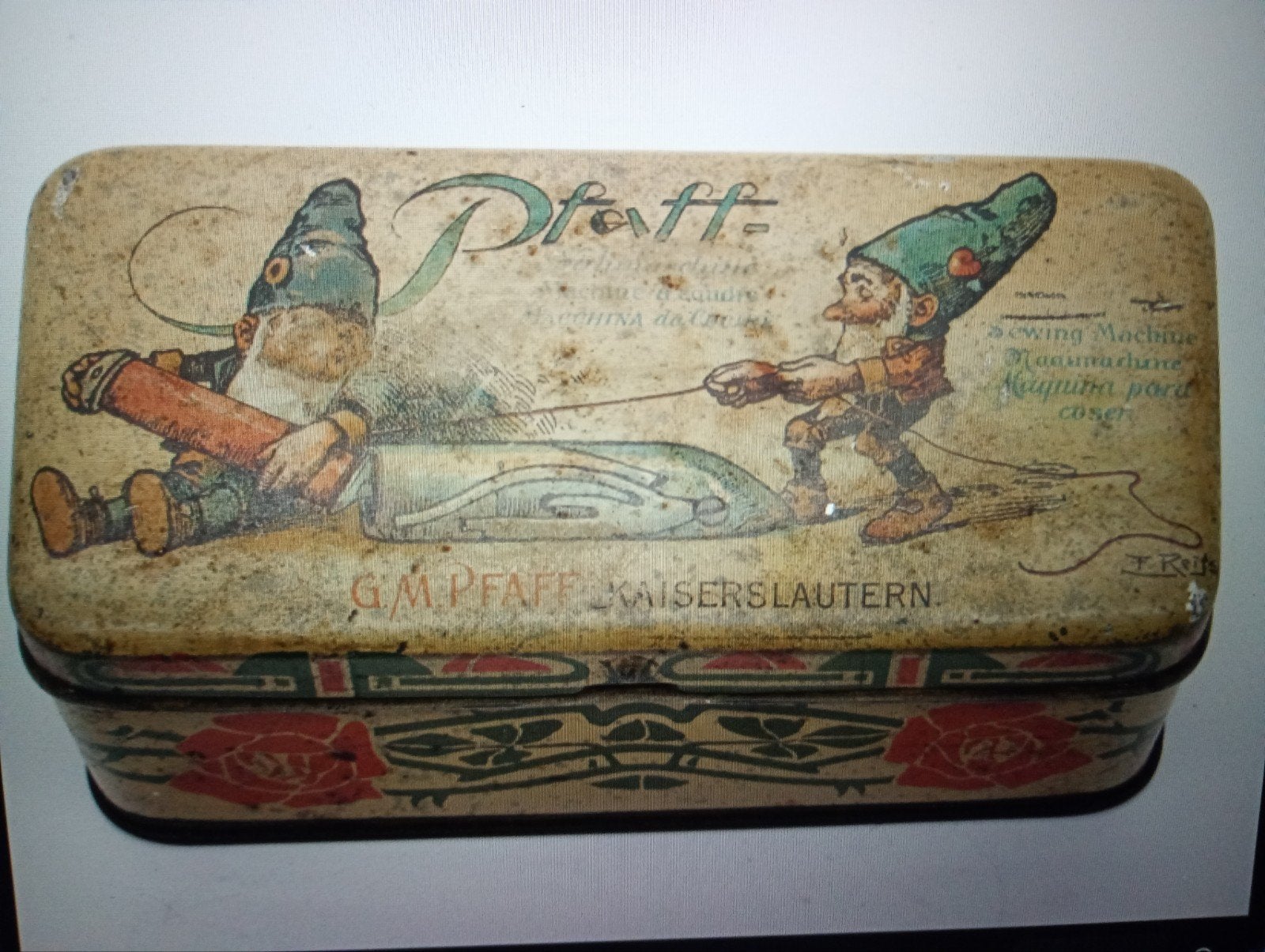 Zeldzaam Jugendstil Pfaff blikje - Verzamelaarsitem, Verzamelen, Ophalen of Verzenden, Gebruikt, Overige, Overige merken