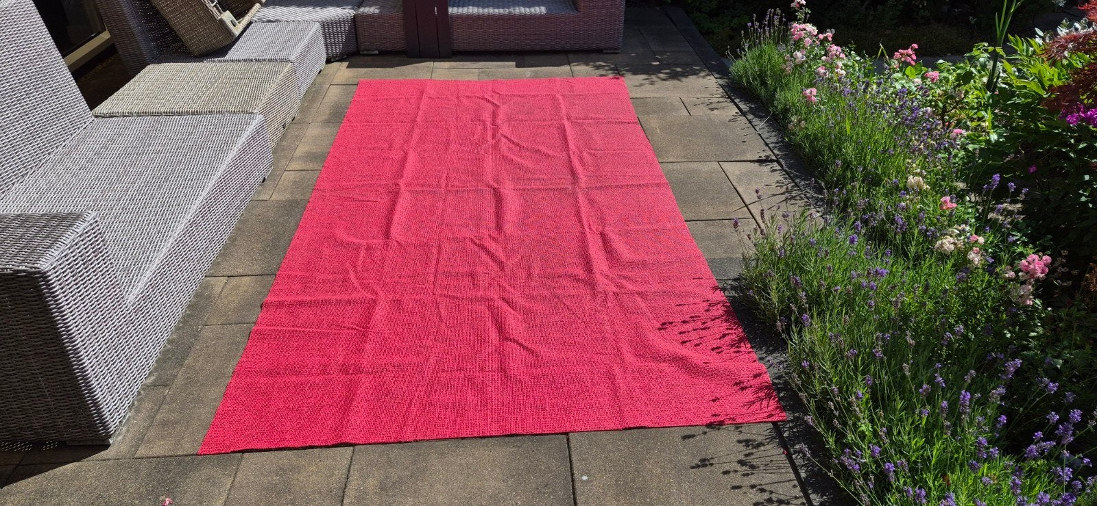 Rood tenttapijt voor camping of voortent, Ophalen of Verzenden, Zo goed als nieuw