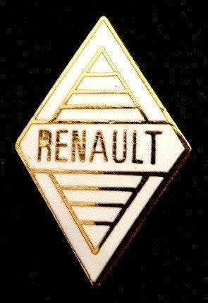 Renault ruit wit-goudkl. emaille pin, Verzenden, Nieuw, Transport, Speldje of Pin