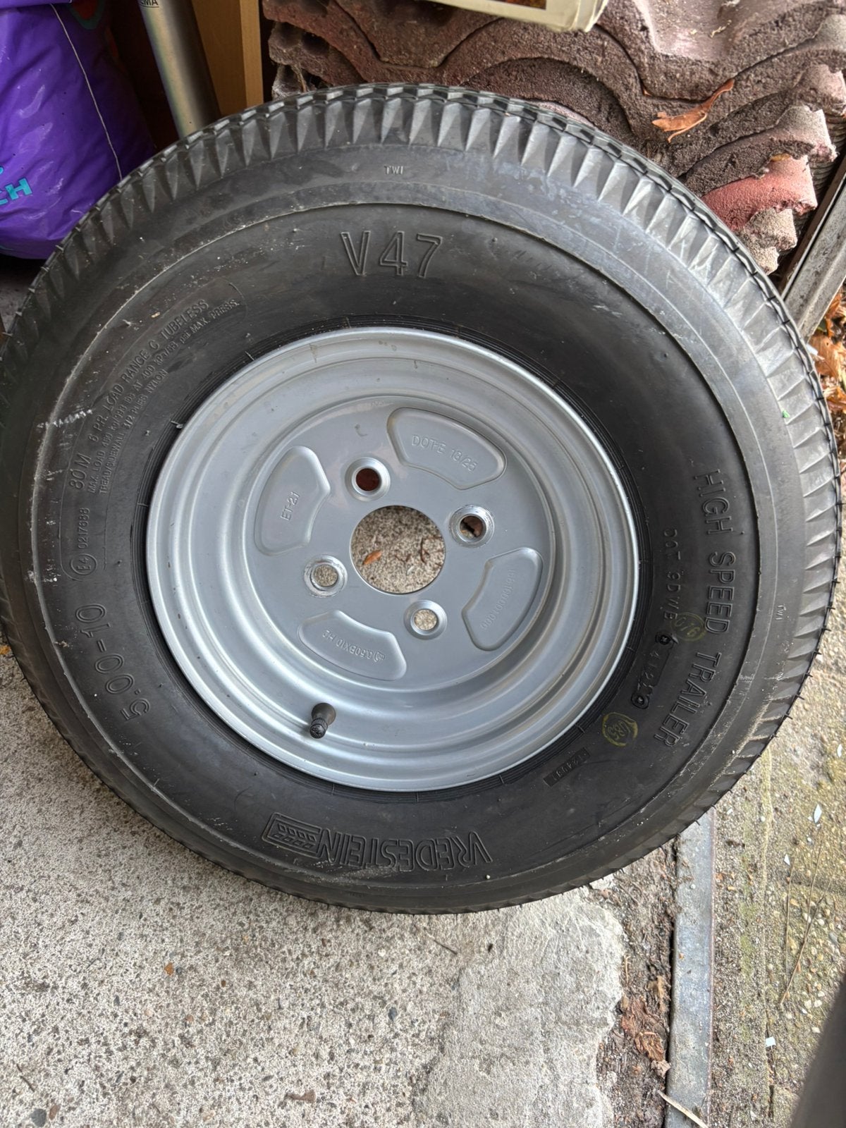 Reservewiel 10 inch 5.00-10 60/100/4 voor aanhanger, Ophalen, Nieuw