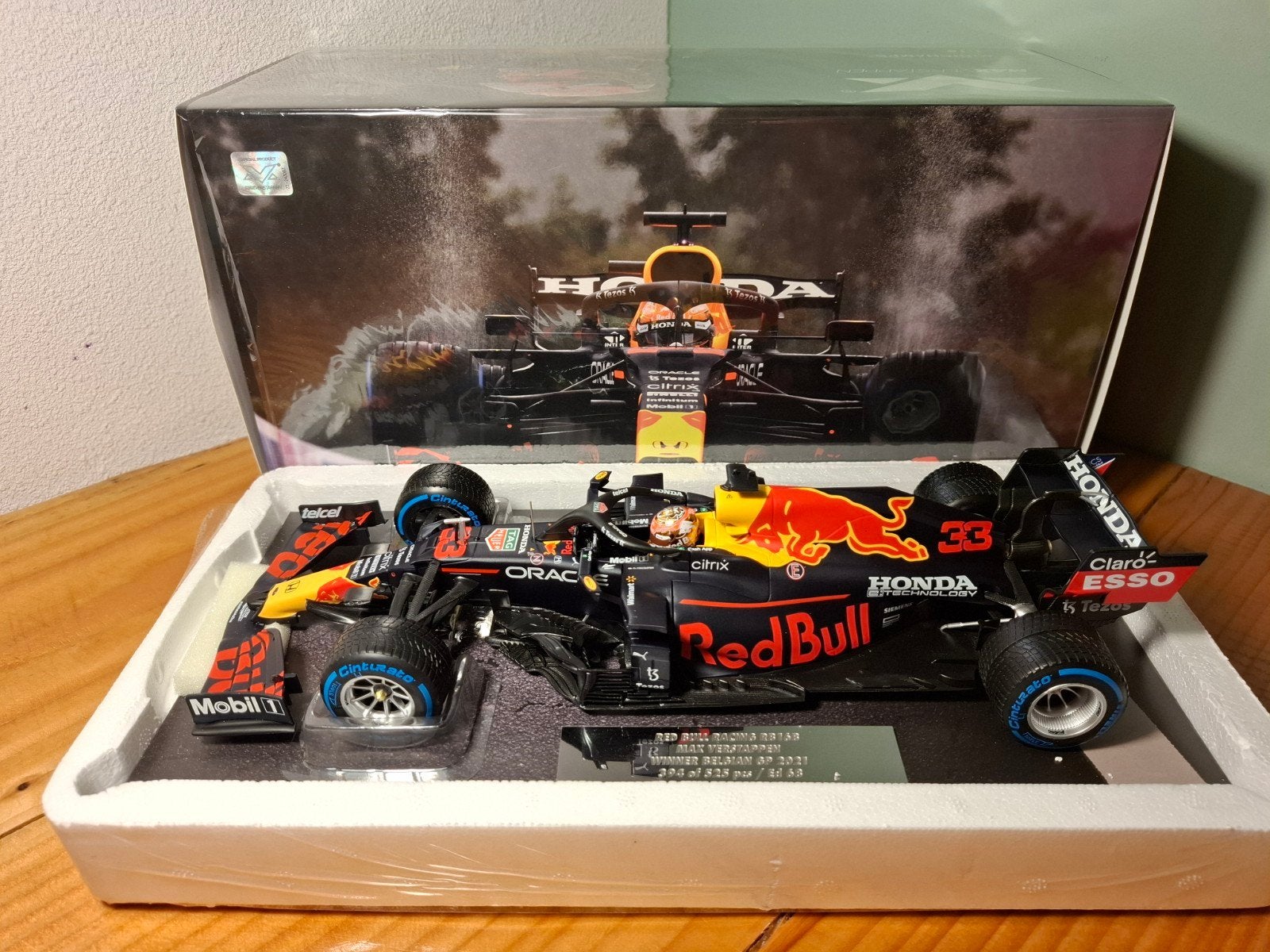 Max Verstappen Belgian GP 2021 1:18, Ophalen of Verzenden, Nieuw, Auto, MiniChamps