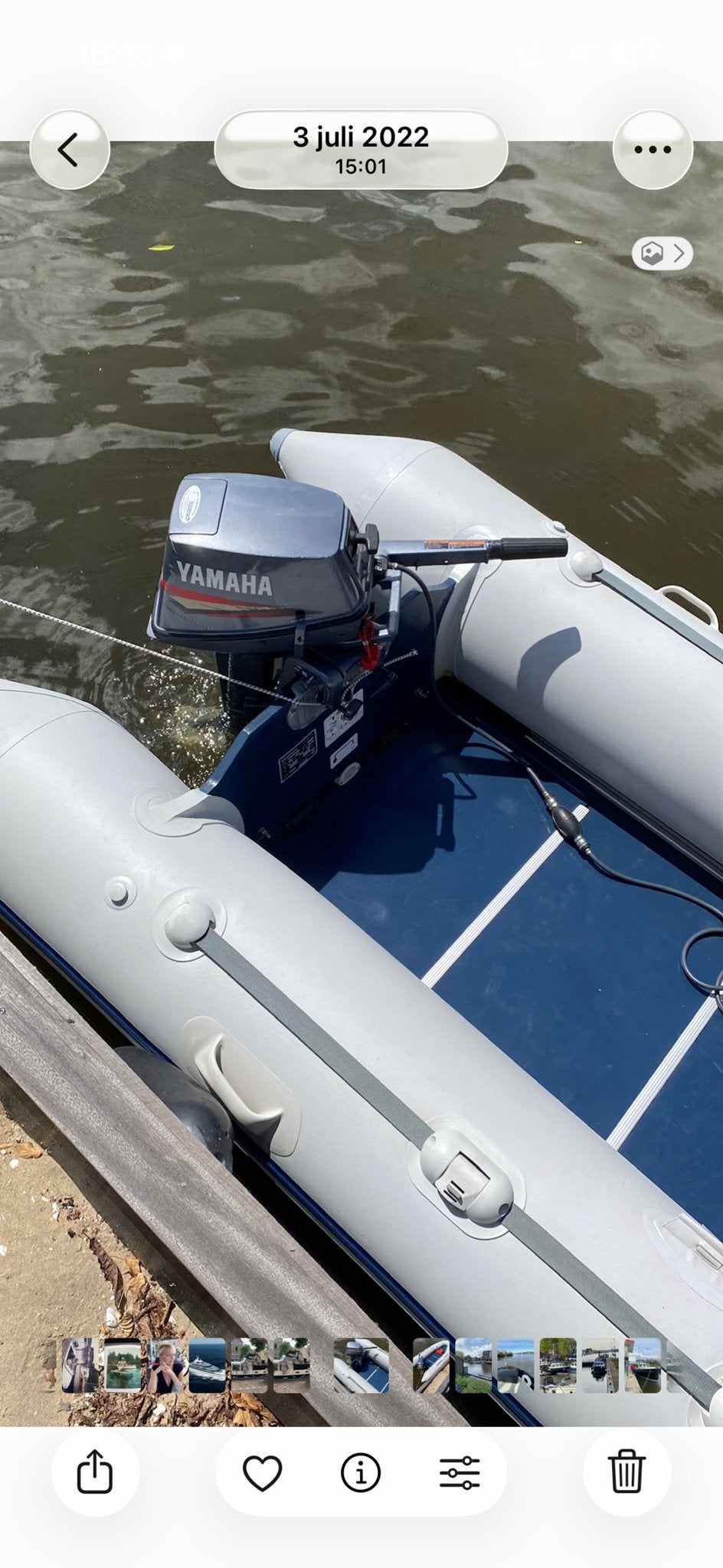 Bombard Typhoon 305 met Yamaha 8pk 2-takt buitenboordmotor, Watersport en Boten, Rubberboten, Gebruikt, Bombard, Ophalen, Afdekzeil