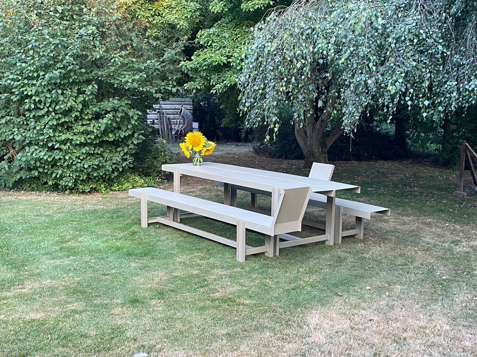 Tuin set, picknick tafel & banken, tuintafel, tuin banken, Tuin en Terras, Ophalen, Nieuw, Rechthoekig, Staal
