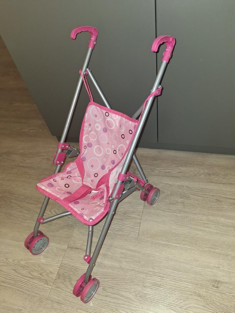 Roze poppenbuggy - Lichtgewicht en opvouwbaar, Ophalen, Gebruikt, Meisje