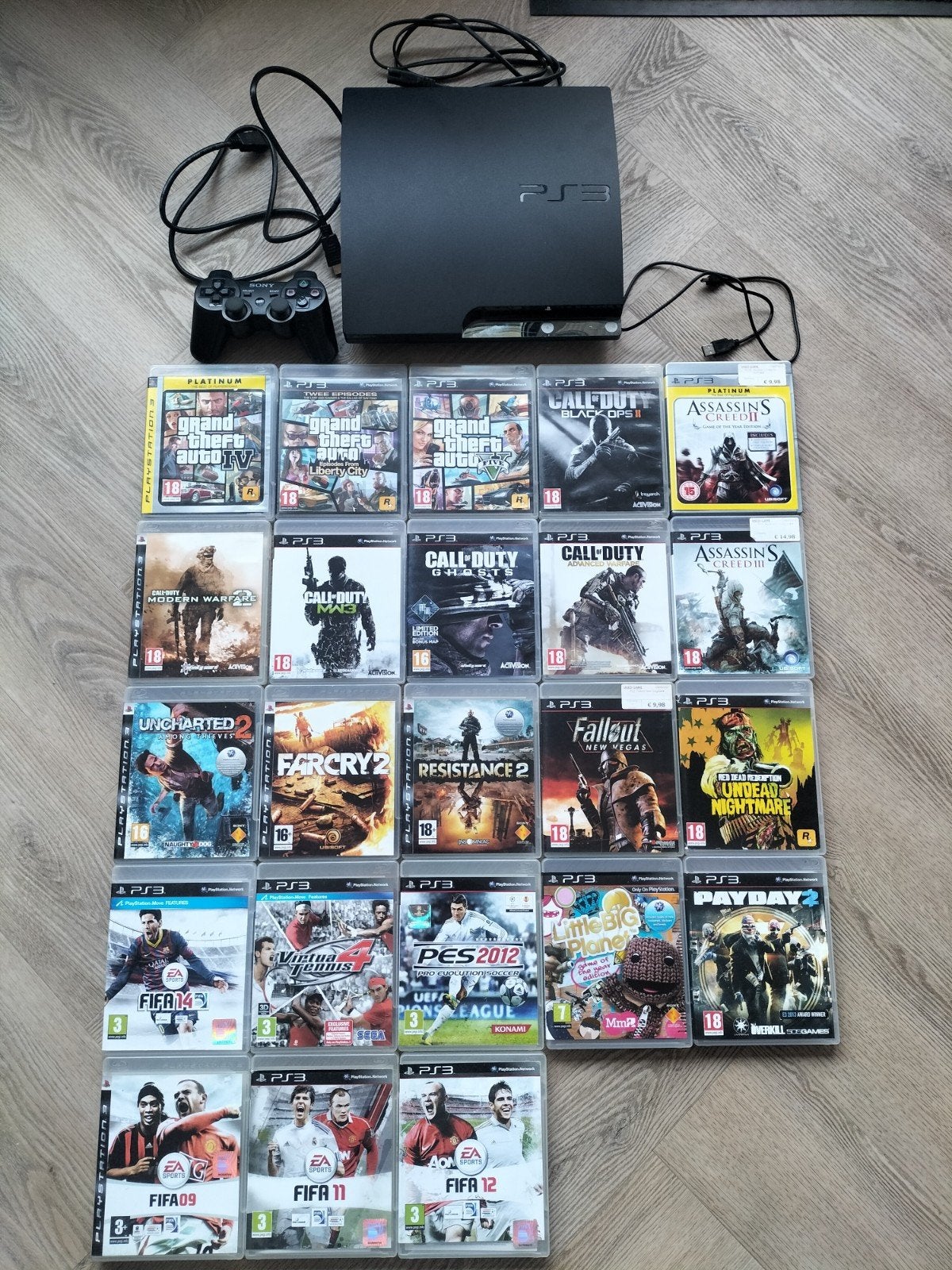 Playstation 3 Slim 320Gb met 23 Games!, Spelcomputers en Games, 320 GB, Ophalen of Verzenden, Met 1 controller, Slim