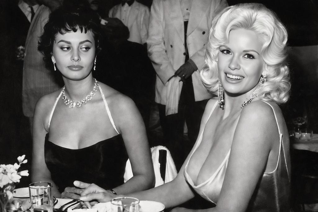 Vintage Sofia Loren-Jayne Mansfield A3 poster (297 X 420mm), Verzamelen, Ophalen of Verzenden