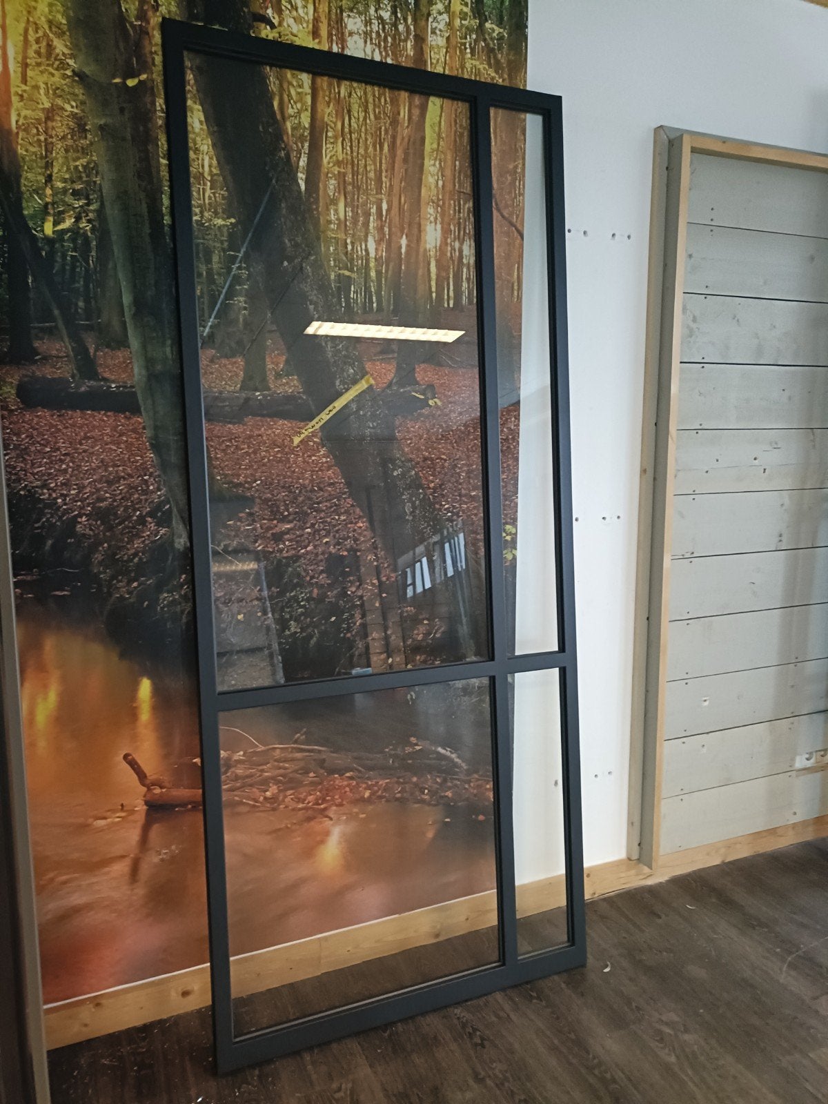 Mooie donker grijze staalen taatsdeur, Doe-het-zelf en Verbouw, Ophalen, Binnendeur, 215 cm of meer