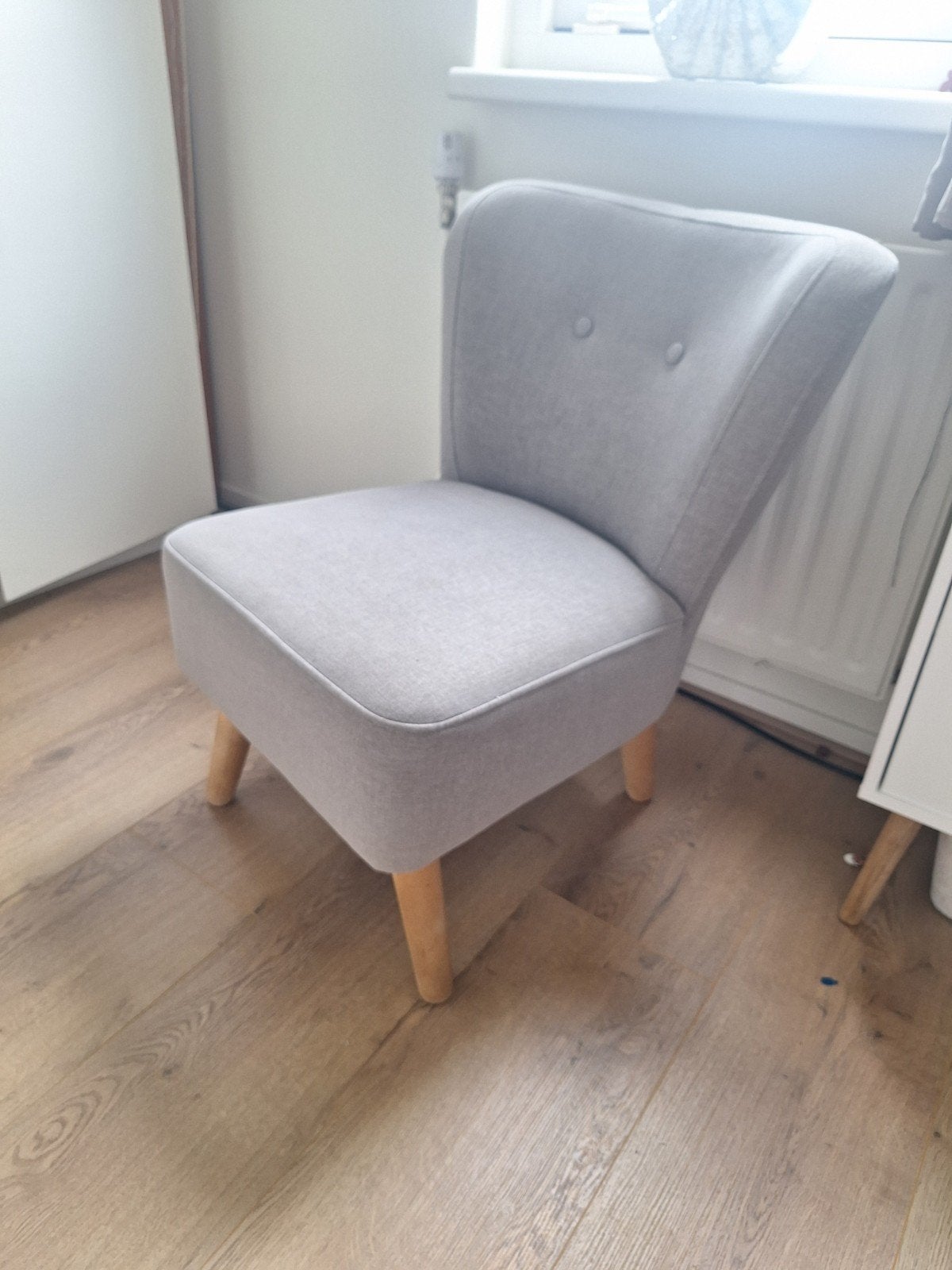 grijs fauteuil/ stoel, Ophalen, Zo goed als nieuw, Stof, Eén