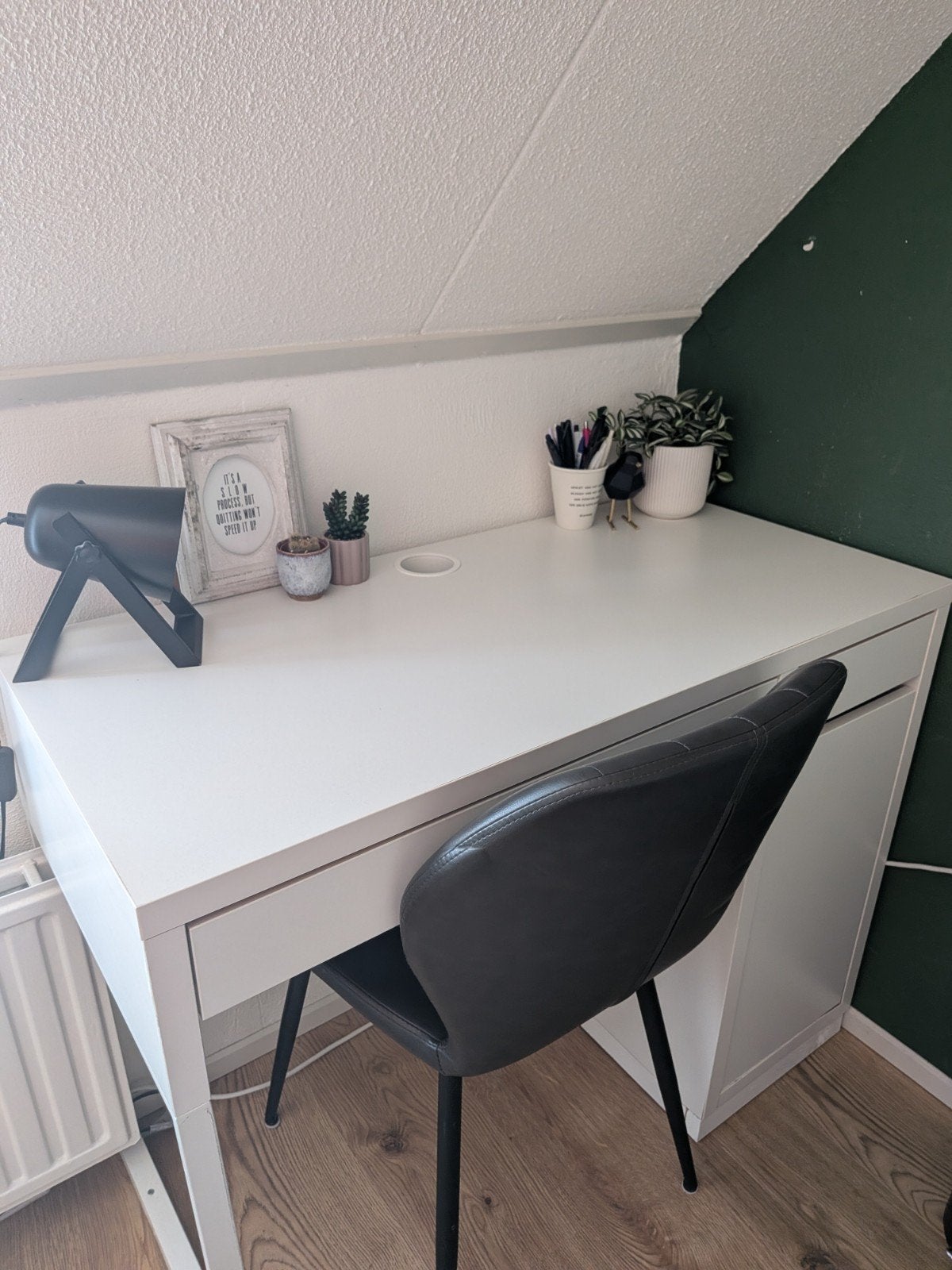 Wit bureau van IKEA, Huis en Inrichting, Ophalen, Met lades, Gebruikt, Spaanplaat of MDF