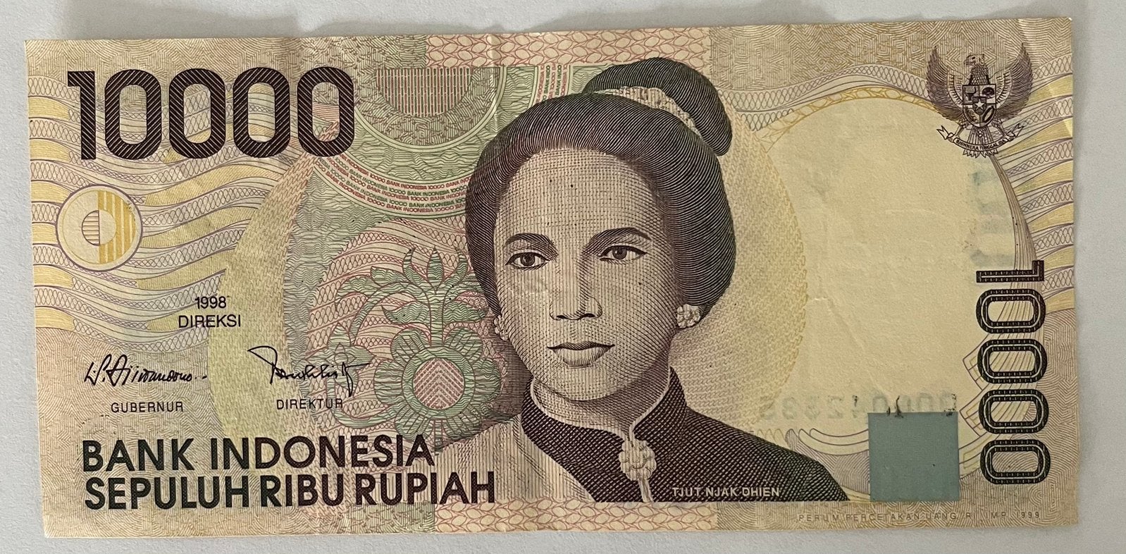 Indonesië 10.000 Rupiah 1999 lichtgebruikte staat, Verzenden, Zuidoost-Azië, Los biljet