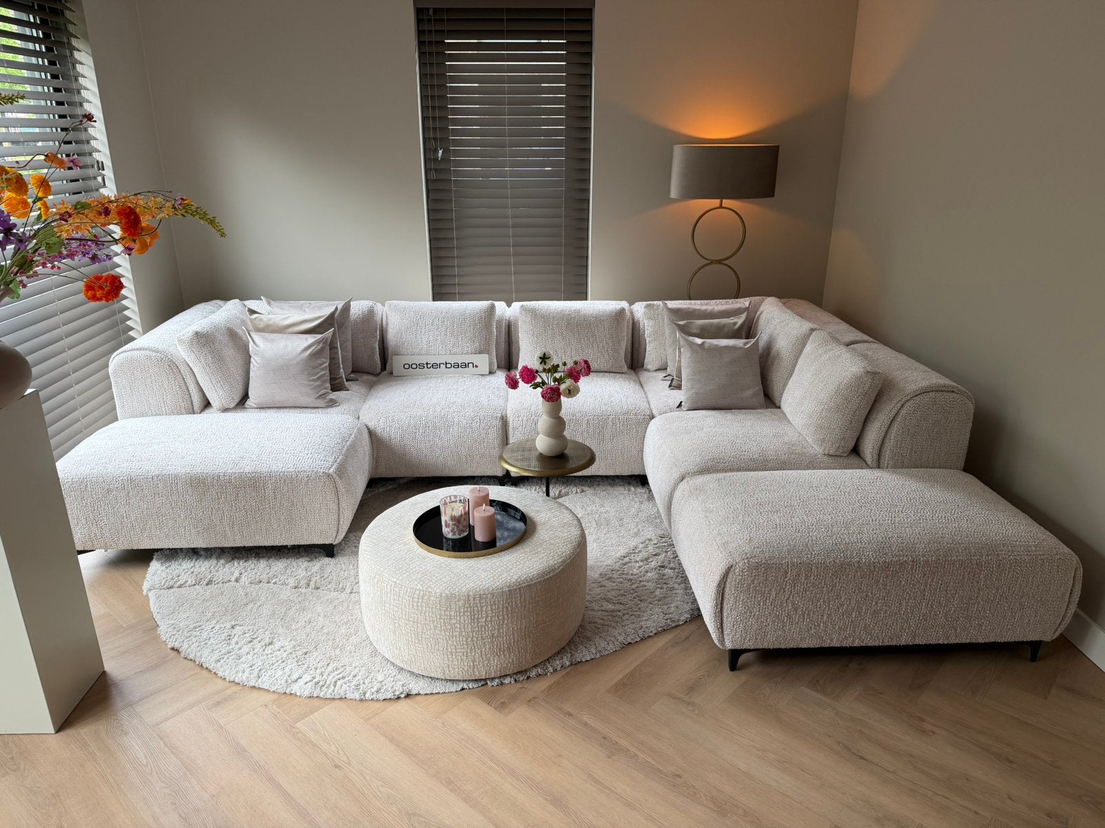 Luxe Velvet Teddy Elementen U-bank Pepe 180x370x250cm NIEUW, Huis en Inrichting, Banken | Bankstellen, Info@oosterbaanwonen.nl