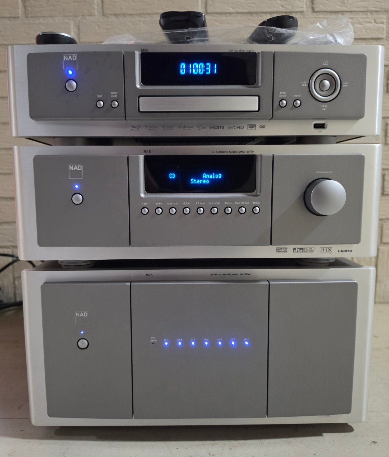 NAD M25, M15 HDMI, M56 Blu-ray Multi - Oud maar Goud Audio, Ophalen, Zo goed als nieuw, 120 watt of meer, Overige merken