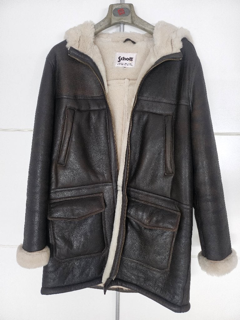 Schott Shearling Jas, Schott, Bruin, Ophalen of Verzenden, Maat 56/58 (XL)