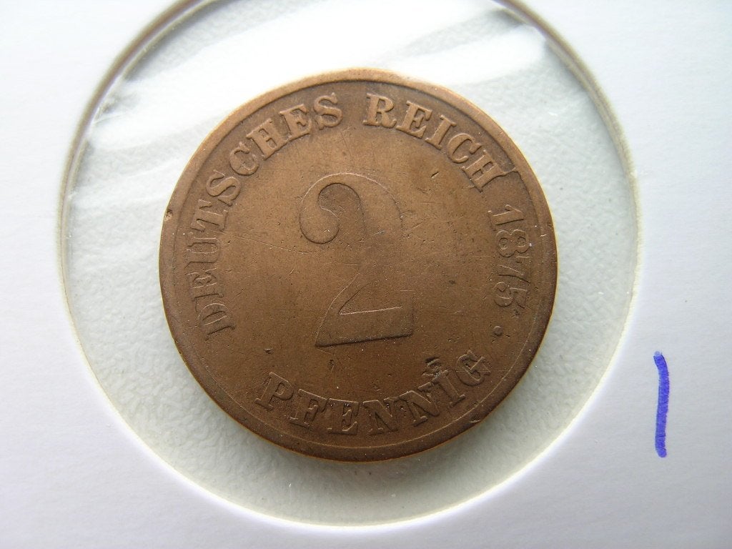 2 Pfennig 1875 E Duitsland, Ophalen of Verzenden, Duitsland, Losse munt