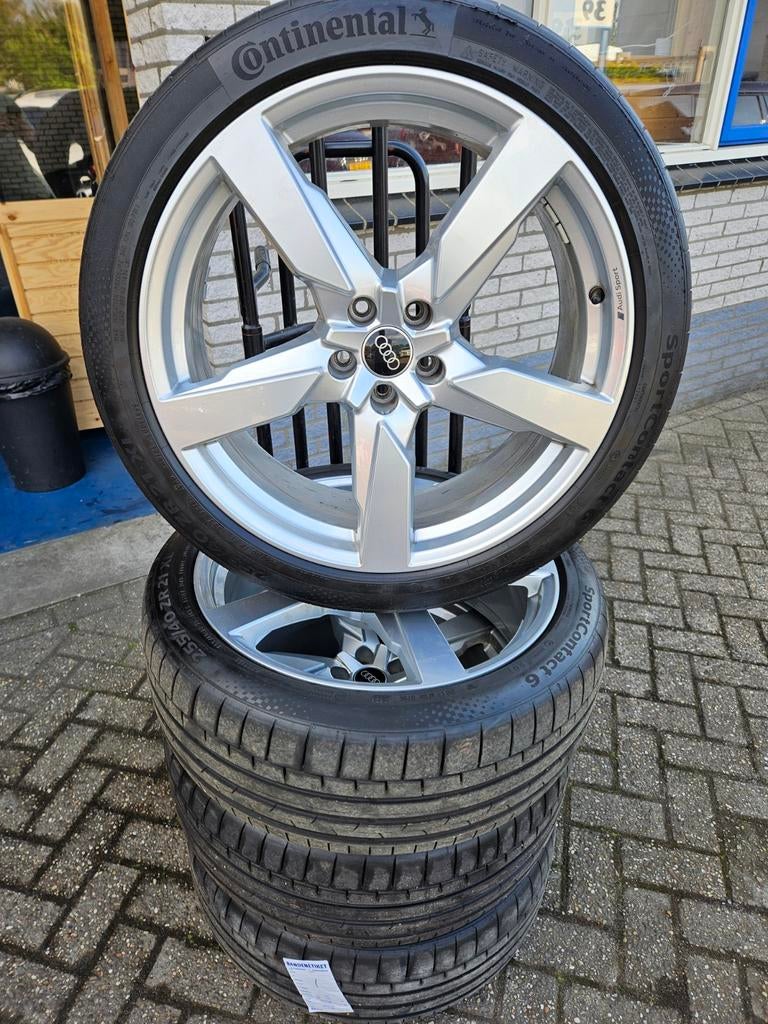 Audi A6 Q5 255 40 21 inch velgen Continental zomerbanden, Gebruikt, 255 mm, Banden en Velgen, Ophalen of Verzenden