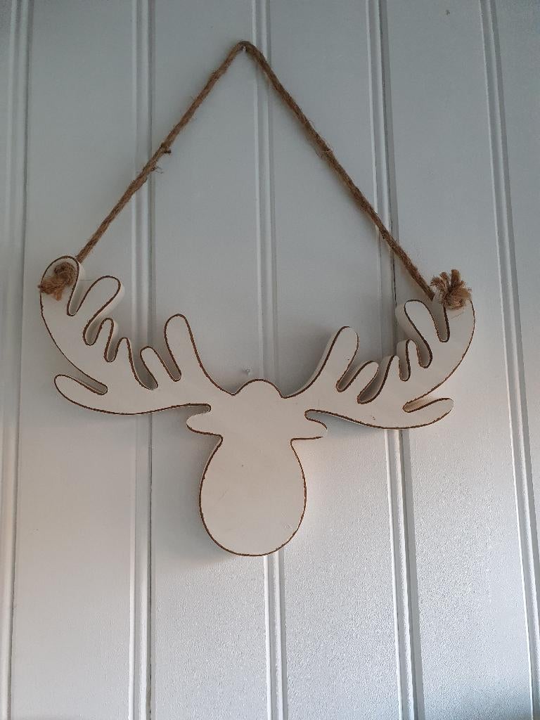 Houten eland wanddecoratie, *, *, Ophalen of Verzenden, Zo goed als nieuw