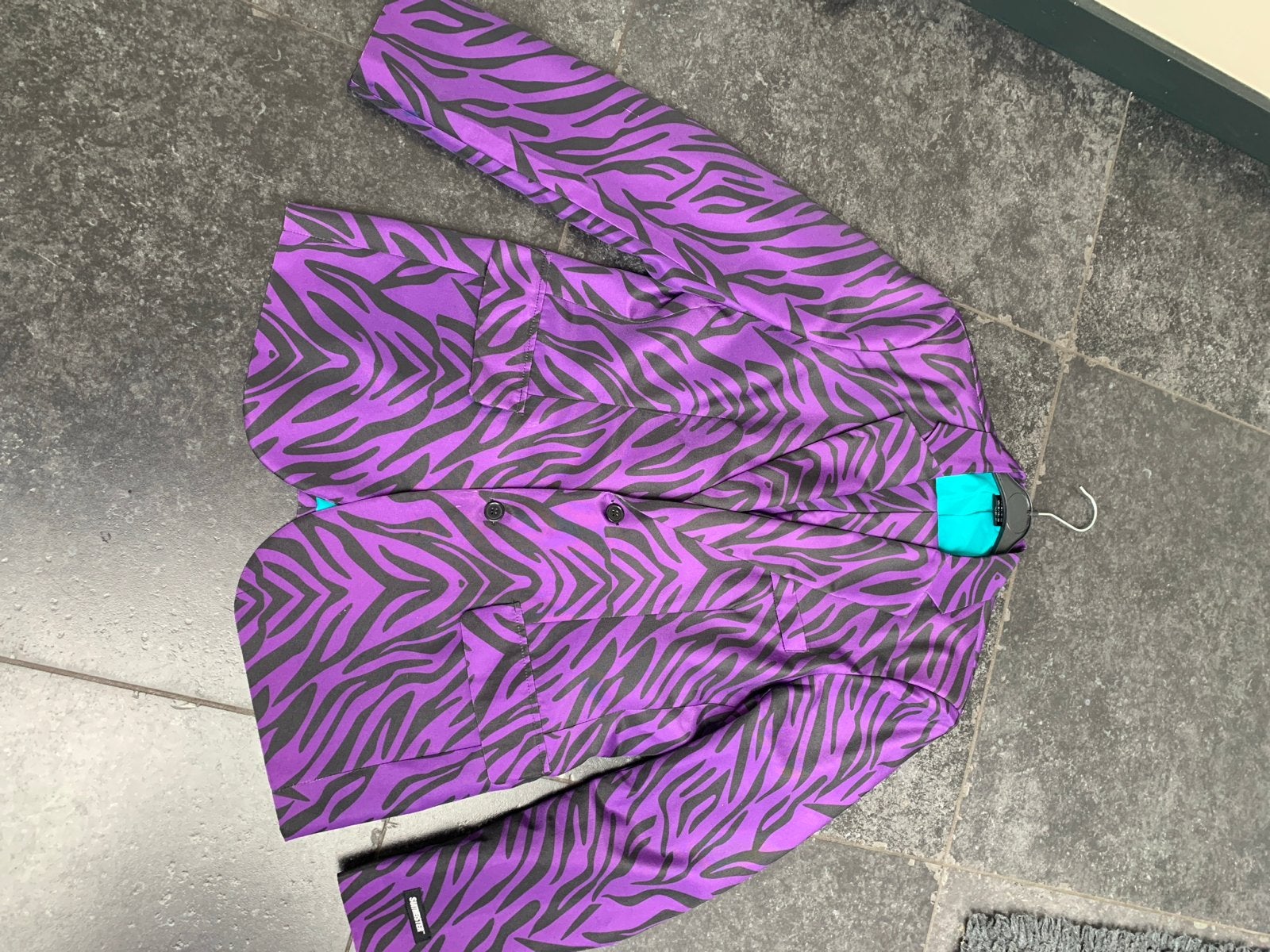 Suitmeister paars/zwart zebra print colbert, maat M, Ophalen of Verzenden, Zo goed als nieuw, Maat 48/50 (M)