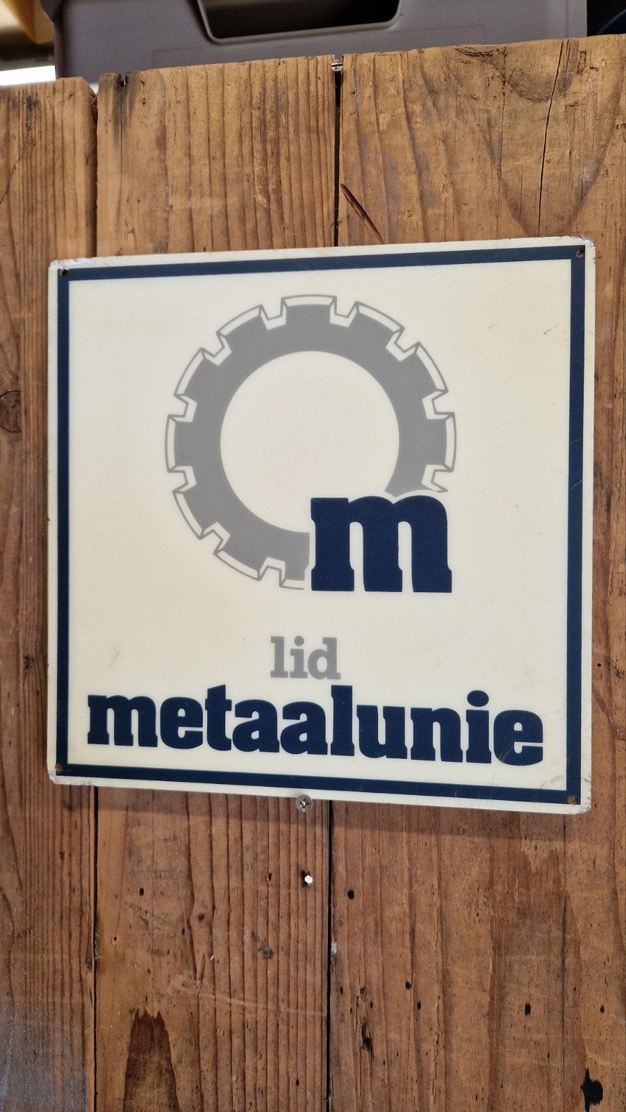 Bord lid metaalunie, Ophalen of Verzenden, Reclamebord