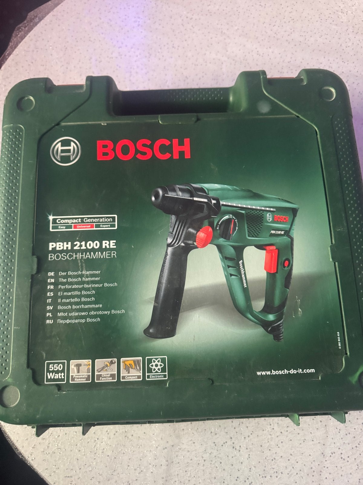 Bosch PBH 2100 RE Boorhamer - 550W, Gebruikt, Boor- en/of Breekhamer, Ophalen of Verzenden, Klopboormechanisme