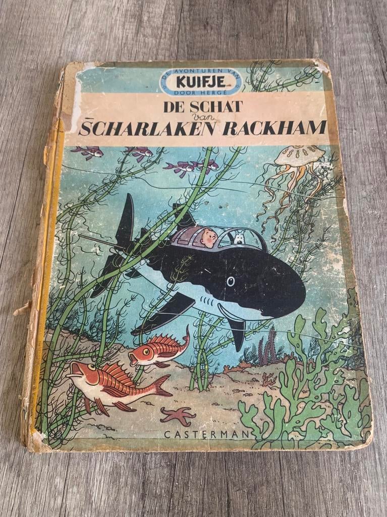 Zeldzame Kuifje: 1947 De Schat van Scharlaken Rackham, Boeken, Stripboeken, Eén stripboek, Ophalen of Verzenden, Gelezen
