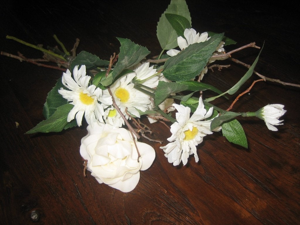 zijde/kunst bloemen, Kunstbloem, Zijde, Ophalen of Verzenden, Wit