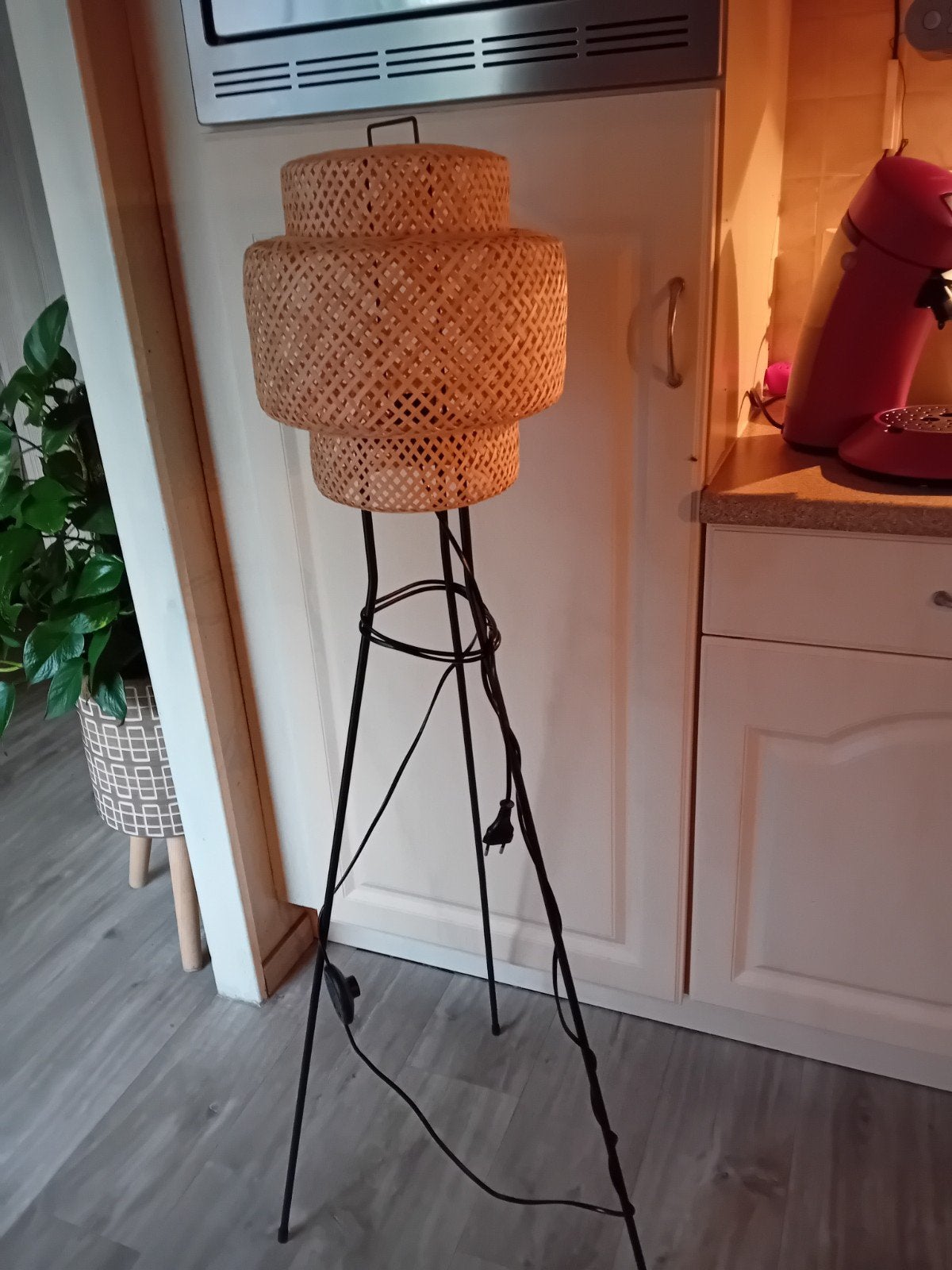 als nieuw mooie ikea sinnerlig vloerlamp, Ophalen, Zo goed als nieuw, Natuurlijk materiaal, 150 tot 200 cm