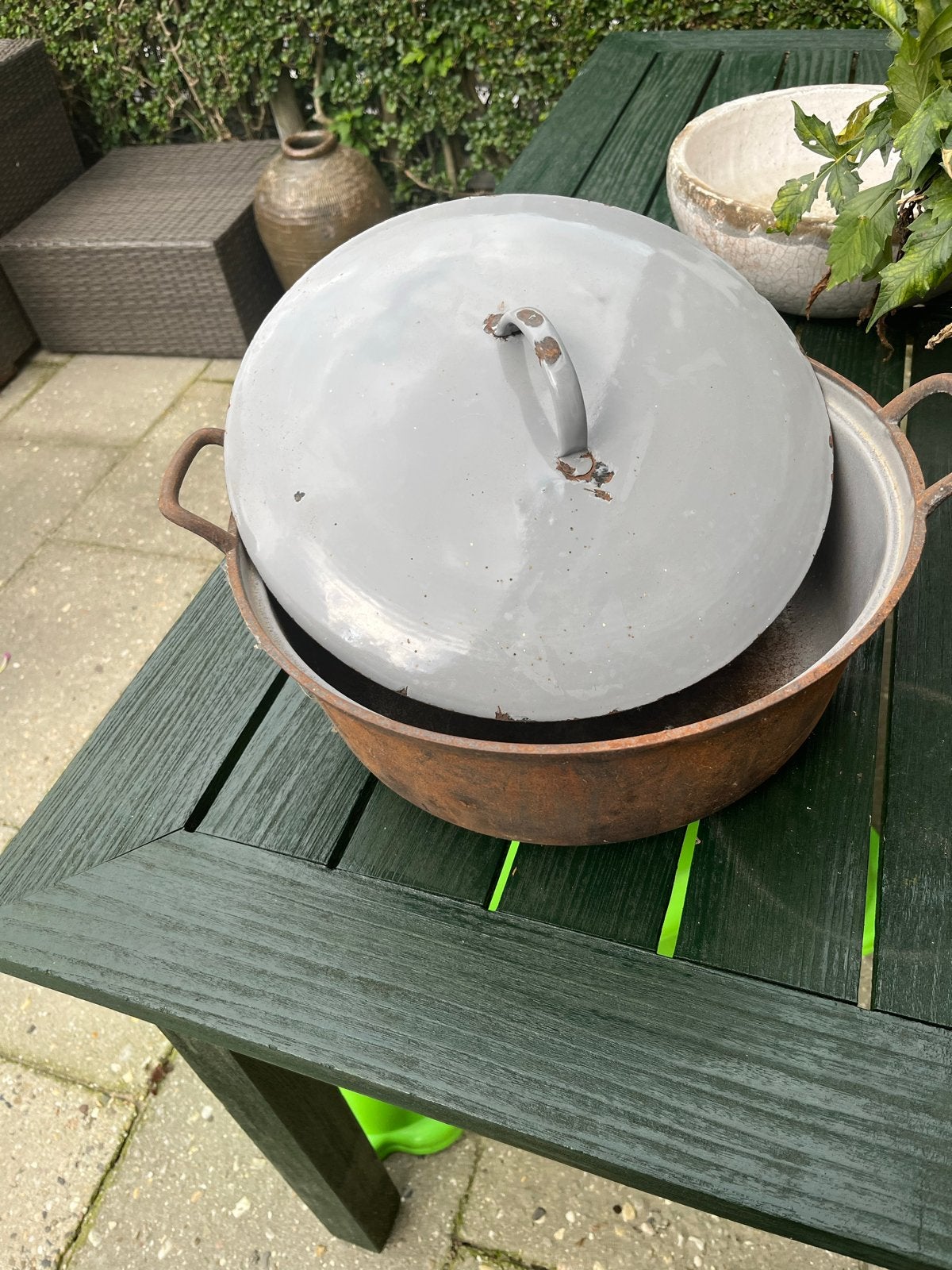 Grote vintage gietijzeren braadpan uit de jaren 60, Ophalen of Verzenden
