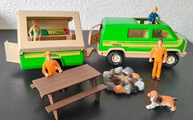 Vintage Tonka Campingset (1970s)compleet + extra Play People, Verzamelen, Ophalen of Verzenden, Gebruikt