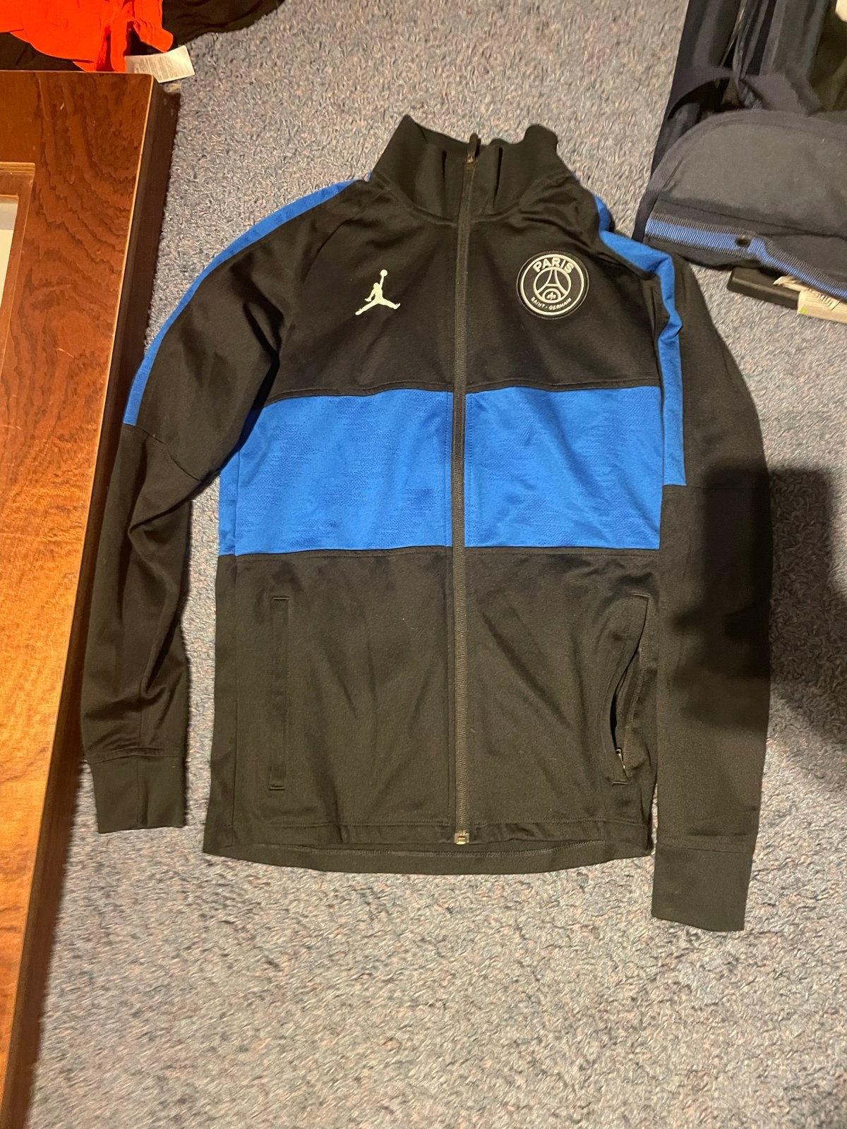 PSG trainingsjack - Zwart/Blauw met Jordan logo, Zwart, Overige maten, Ophalen of Verzenden, Voetbal