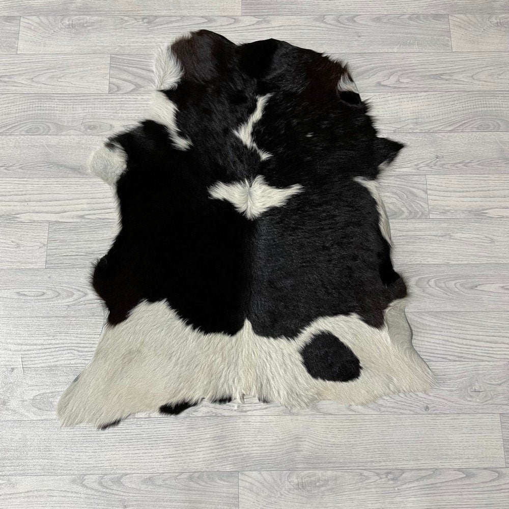 Kalfshuid bruin wit 85x75cm #184 | Lederstore, Huis en Inrichting, Nieuw, Overige vormen, Bruin, 50 tot 100 cm