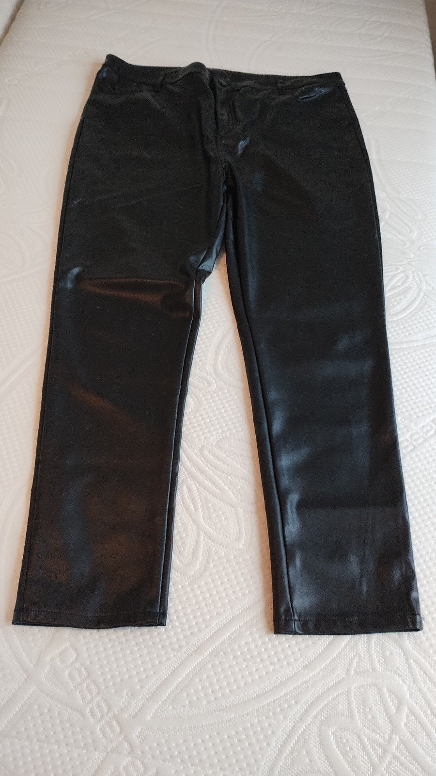 Zwarte leren broek - Maat xl, Zwart, Maat 46/48 (XL) of groter, Ophalen of Verzenden, Lang