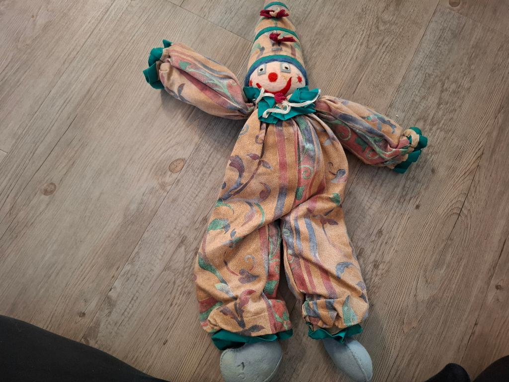 Knuffel - Vintage Clown Pop, Verzamelen, Poppen, Ophalen of Verzenden, Gebruikt, Pop