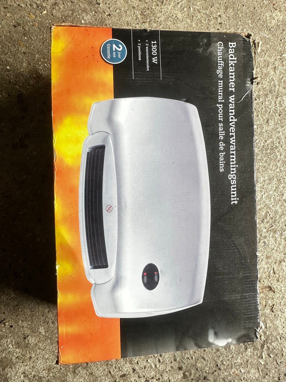 Badkamer wandverwarming 1300W spatwaterdicht, Minder dan 30 cm, Minder dan 60 cm, Ophalen of Verzenden, 800 watt of meer