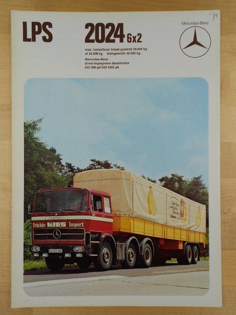 Mercedes LPS 2024 Brochure 1974 – LPS2024, Zo goed als nieuw, Mercedes-Benz, Mercedes, Ophalen of Verzenden