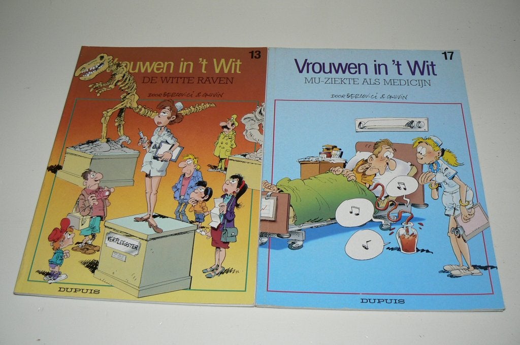 2 albums van Vrouwen in 't wit. Ook losse verkoop. (Cauvin), Boeken, Meerdere stripboeken, Ophalen of Verzenden, Zo goed als nieuw