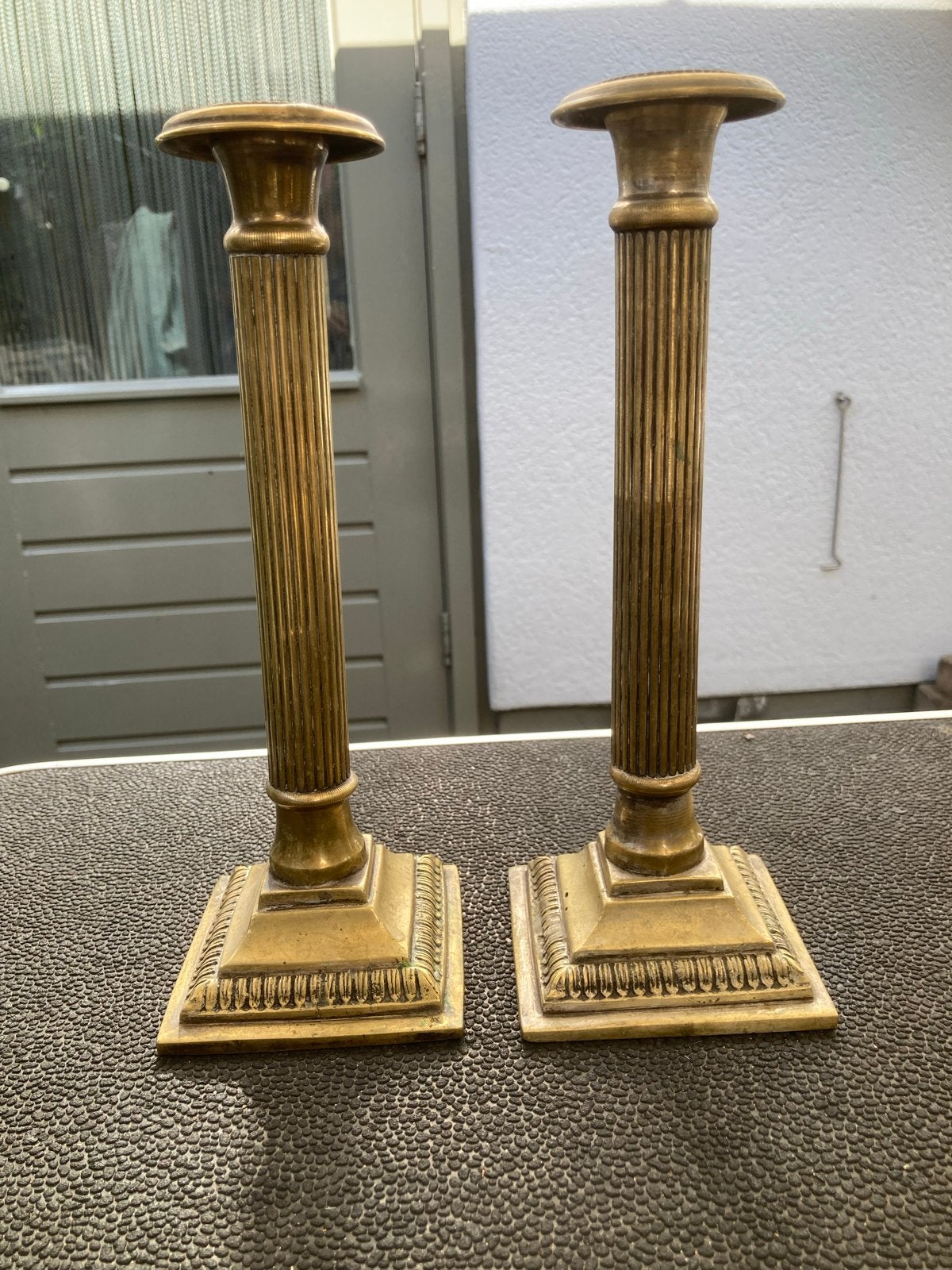 Koperen kandelaars in Art Deco stijl, Antiek en Kunst, Antiek | Kandelaars, Ophalen of Verzenden, Koper of Brons