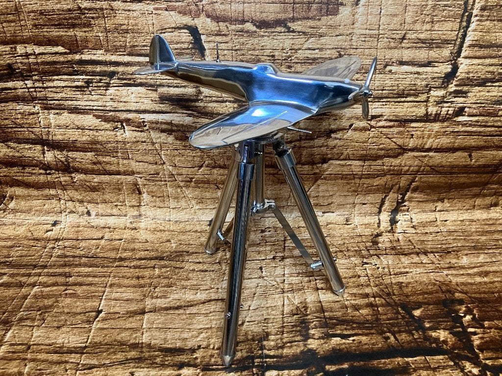 Submarine Spitfire aluminium sculptuur op statief, Verzamelen, Miniatuur of Beeldje, Ophalen of Verzenden, Luchtmacht, Nvt