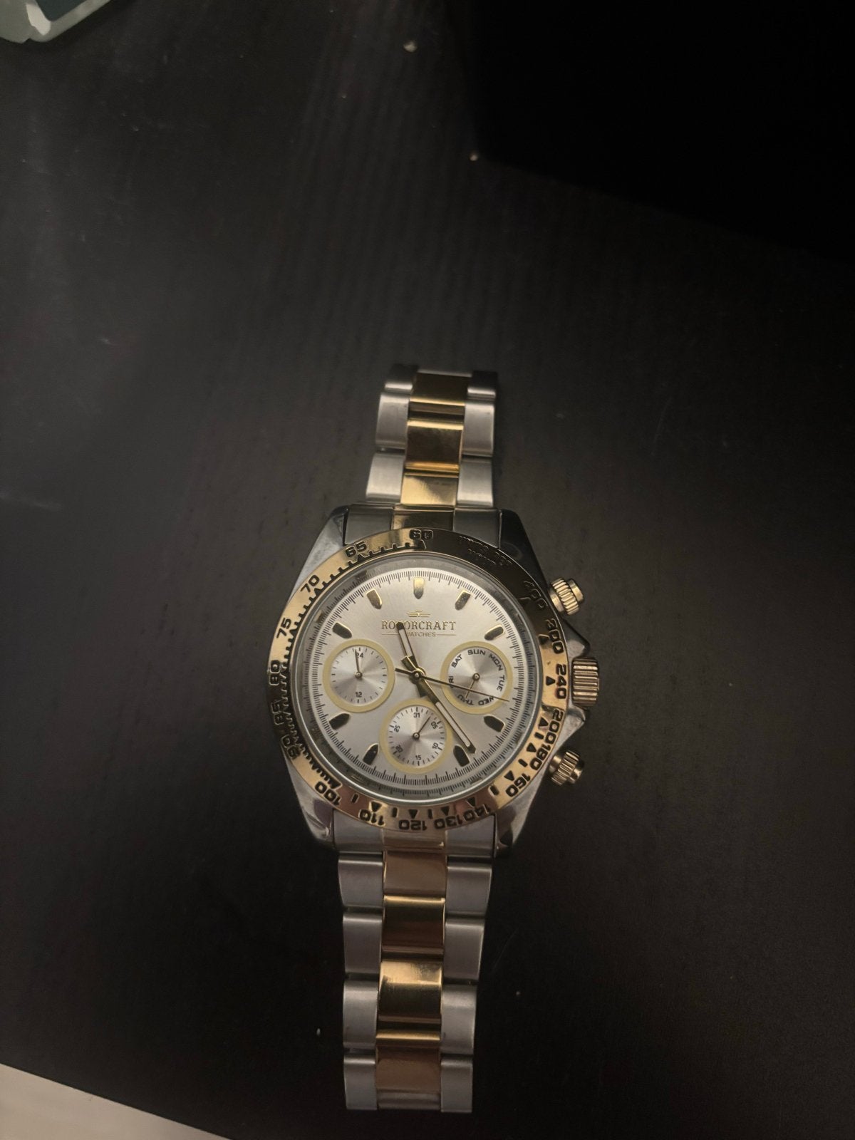 Rotorcraft Cargo Chronograaf - Staal/Goudkleurig Horloge, Overige merken, Gebruikt, Staal, Polshorloge