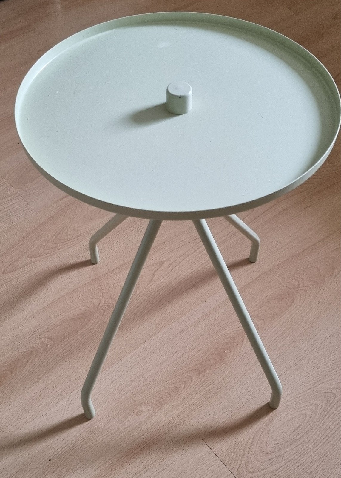 zachtgroen (bijzet)tafeltje, Minder dan 55 cm, Gebruikt, Metaal of Aluminium, Rond