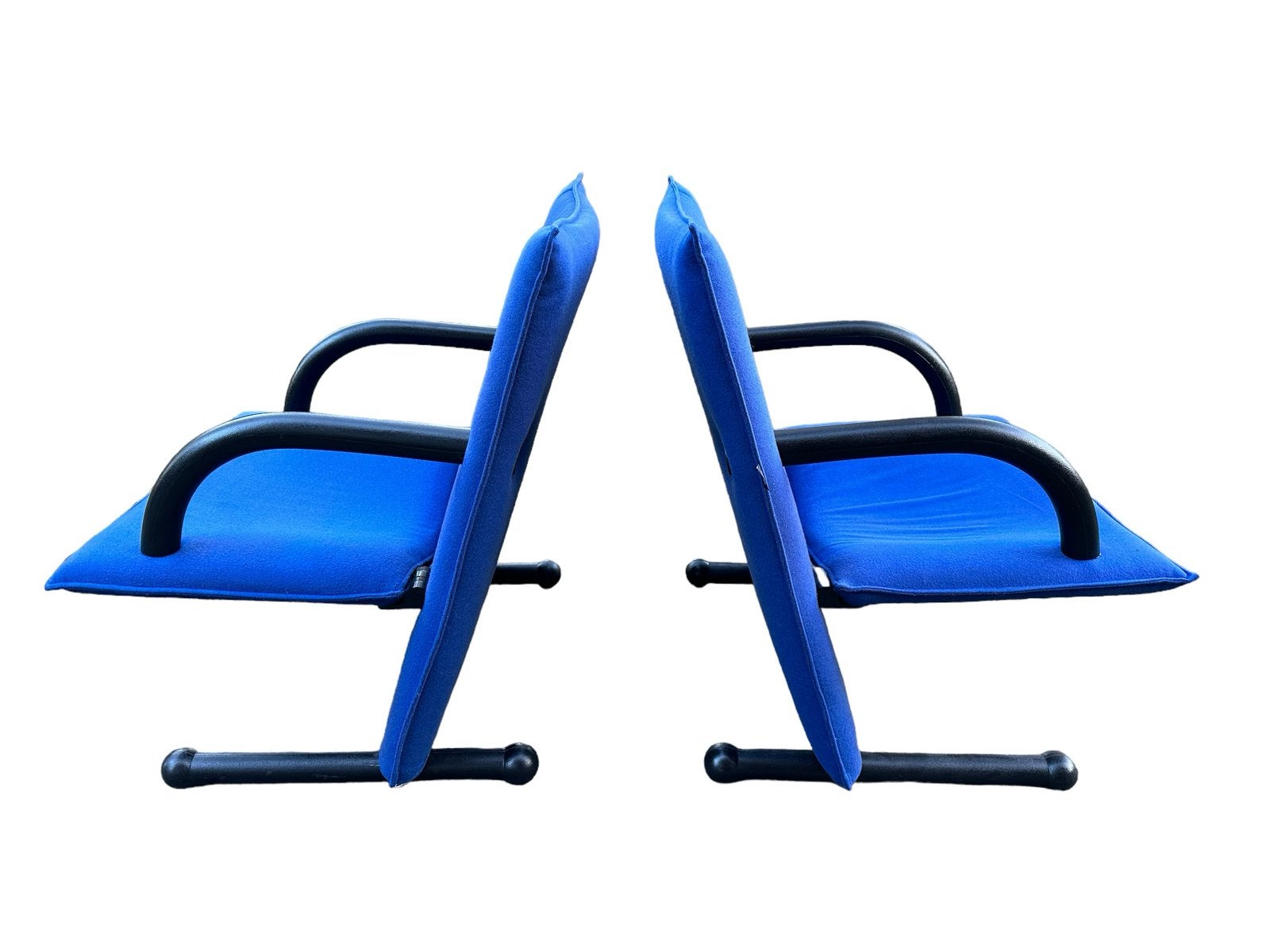 Set van 2 Arflex Delfino stoelen - Vintage Design, Huis en Inrichting, Stoelen, Gebruikt, Twee, Stof, Blauw, Ophalen