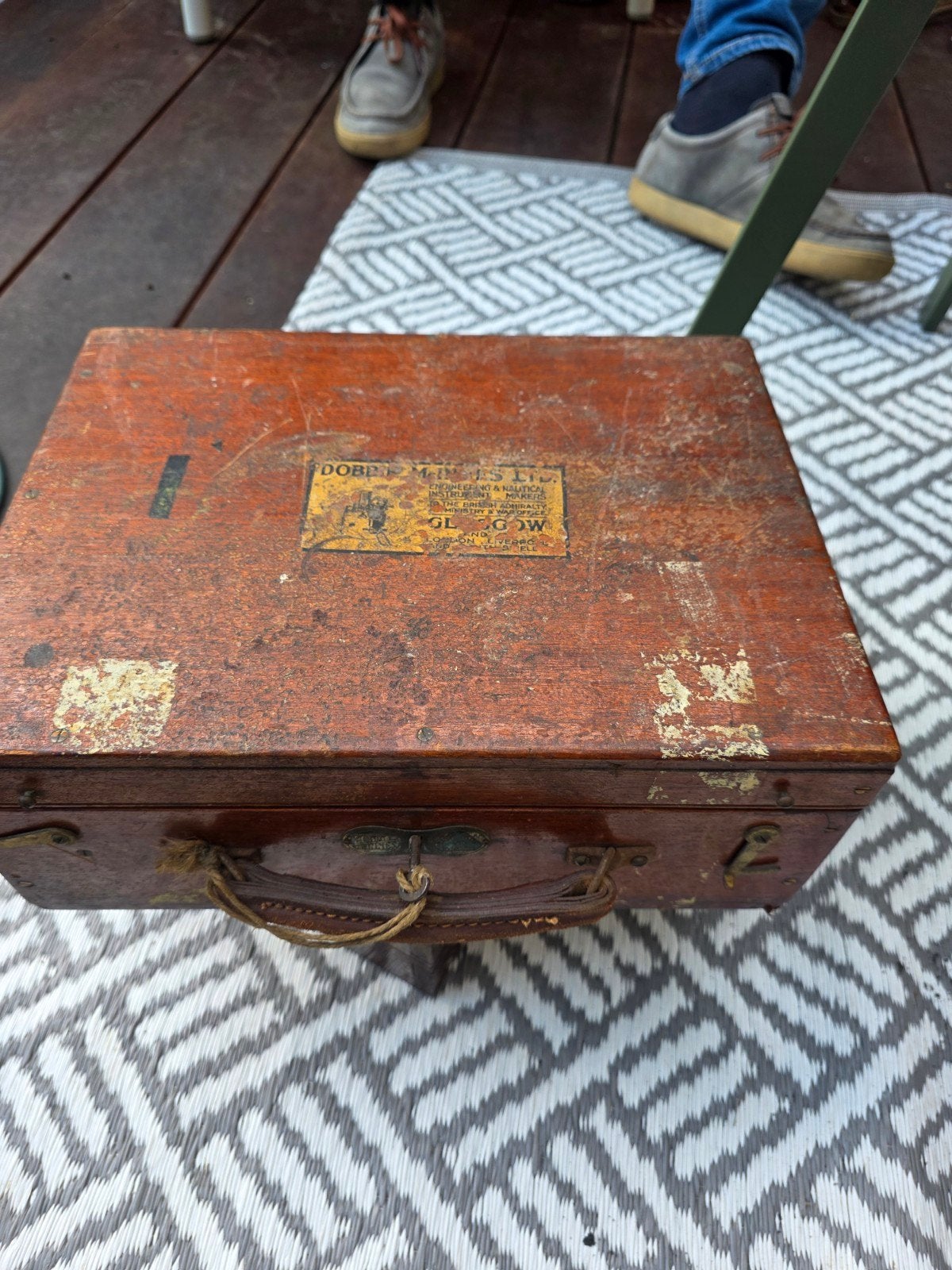 Antieke Dobbie McInnes Motorindicator in Houten Kist, Ophalen