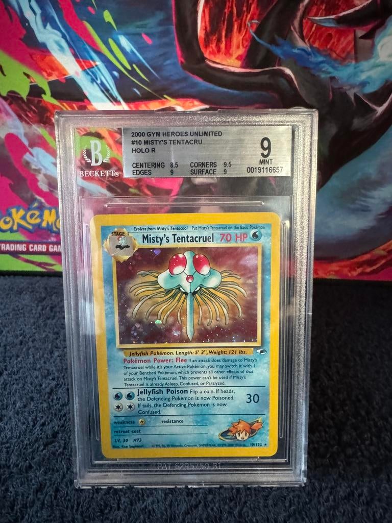 Pokémon Kaart Misty’s Tentacruel gym 2000 10/132 Beckett 9, Ophalen of Verzenden, Zo goed als nieuw