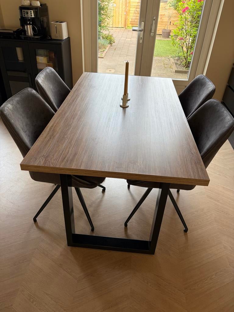 Eettafel eikenhouten look 160x90, Huis en Inrichting, Tafels | Eettafels, Ophalen, Gebruikt, 50 tot 100 cm, 150 tot 200 cm