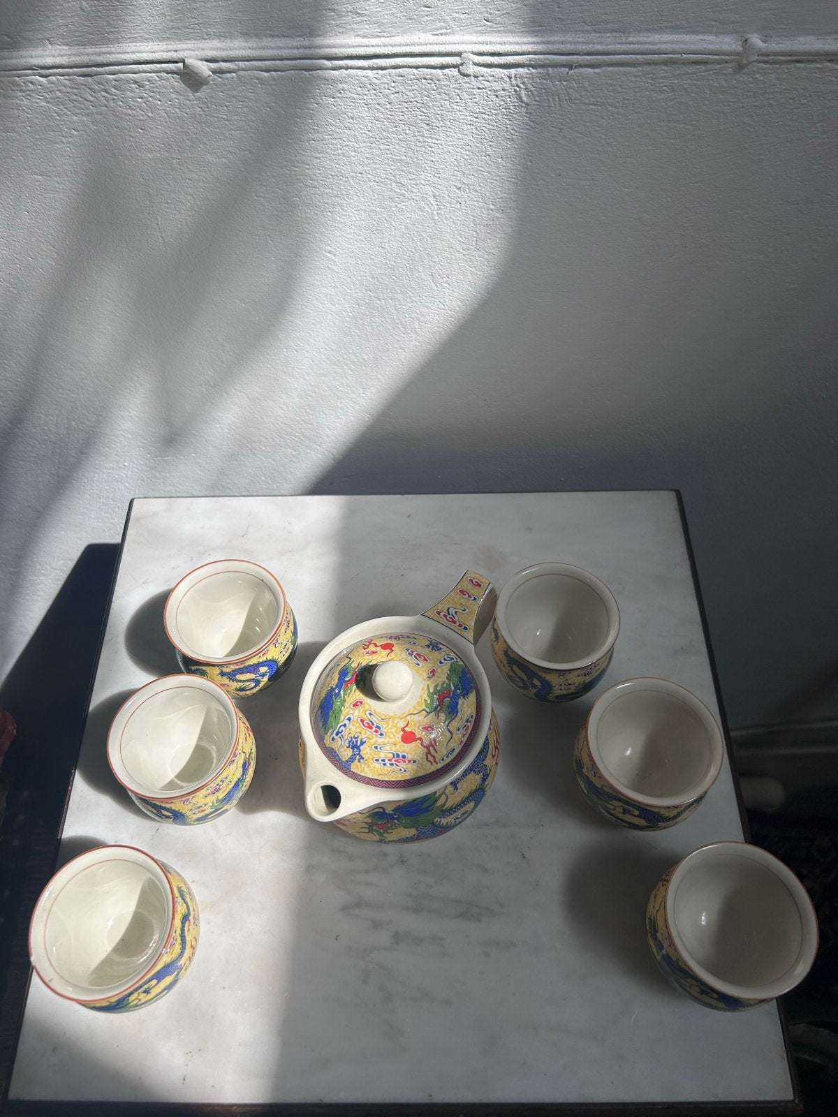 Chinees porseleinen theeservies met drakendecor, Ophalen of Verzenden