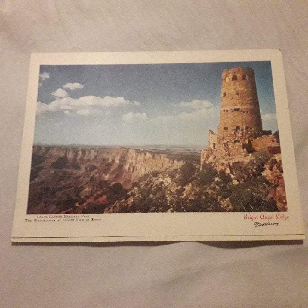 Watchtower / Grand Canyon / USA 1955 / menu lunchkaart, Gebruikt, Foto, 1940 tot 1960, Buitenland