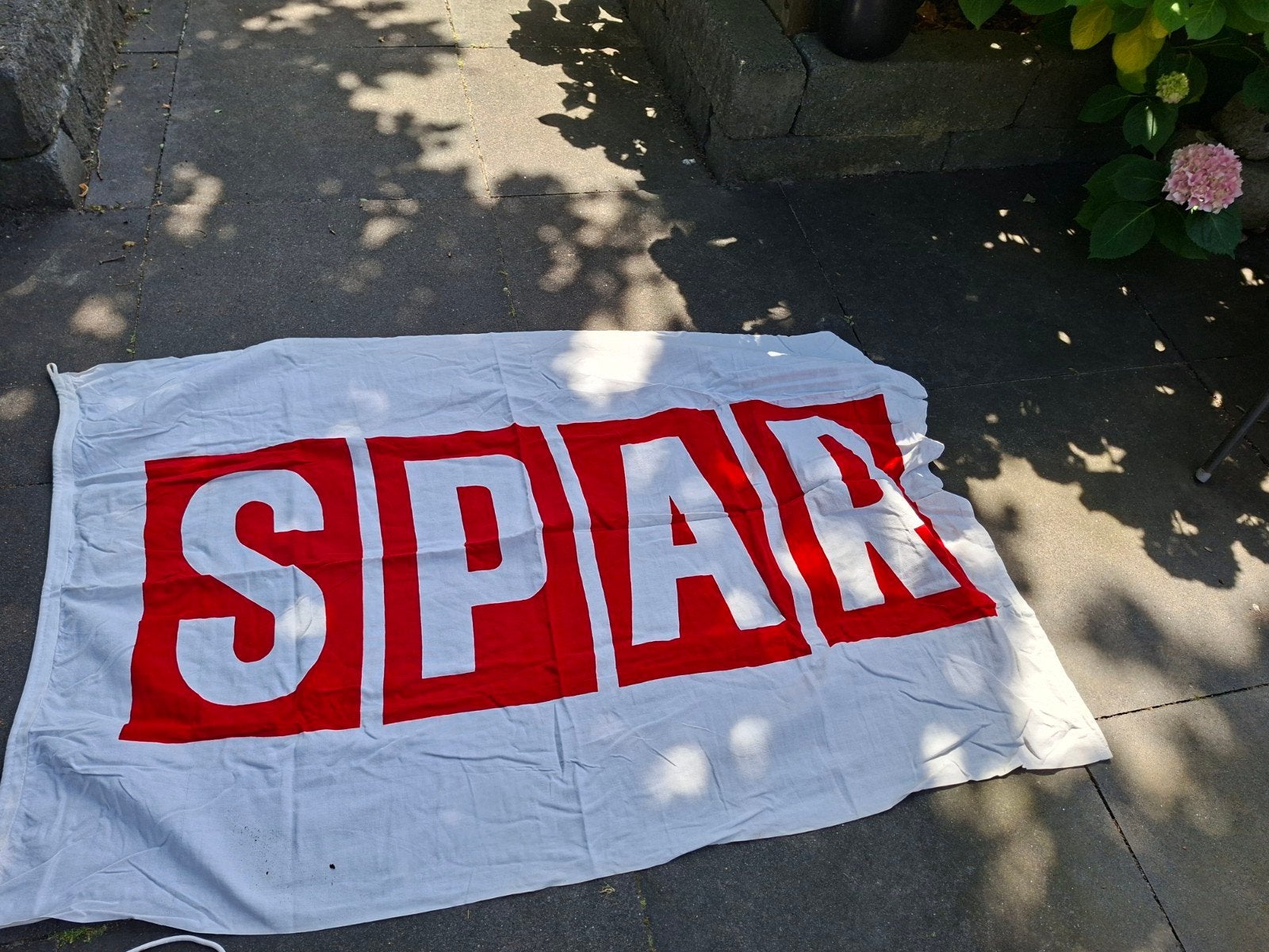 Spar supermarkt vlag oud, Ophalen of Verzenden, Zo goed als nieuw, Reclamebord