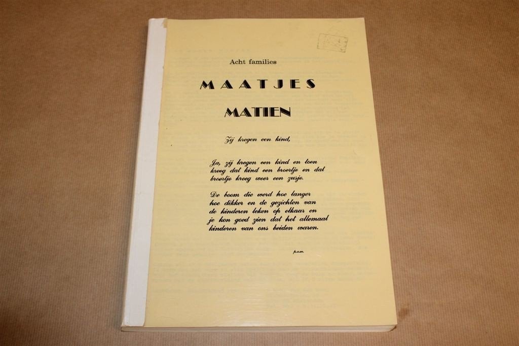 Zeldzame Genealogie — Maatje, Maatjens, Maatjes & Matien, Ophalen of Verzenden, Gelezen