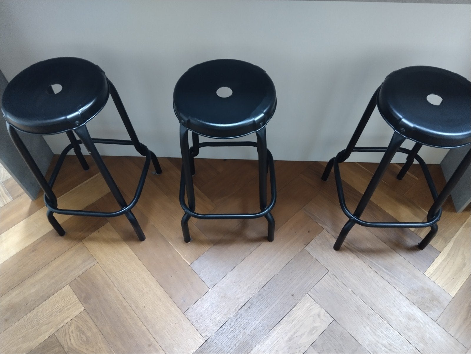 3x IKEA Råskog Barkrukken, Ophalen, Met voetsteun, 60 tot 90 cm, Zo goed als nieuw